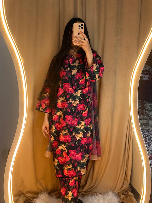 PRINTED SWISS LAWN 3PCS (neavy-floral)