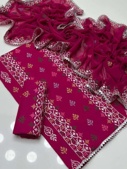 CROSSTICH EMBROIDERED 3pcs LAWN COLLECTION (atishi)