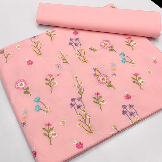 Pure lawn embroidered 2pcs