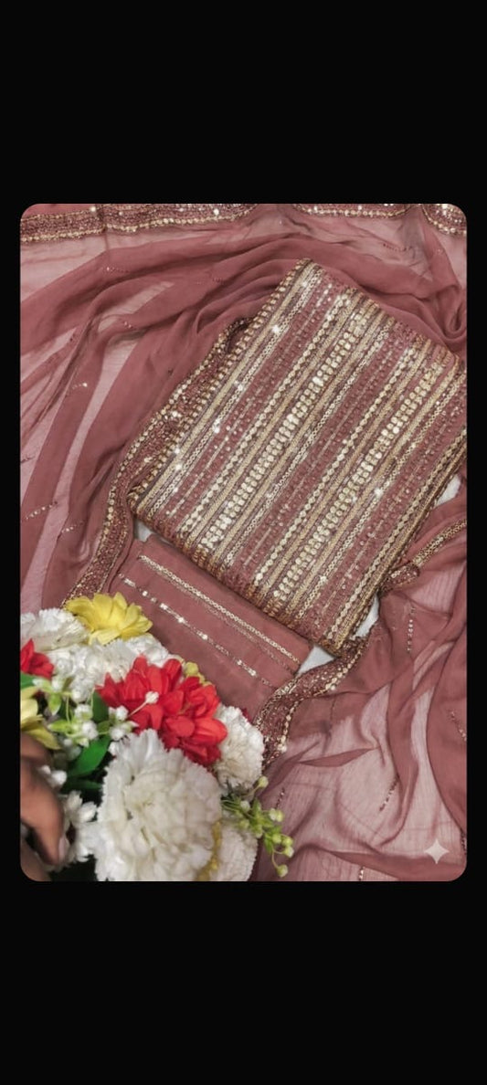 3PEC SEQUENCE CHIFFON (T-pink)