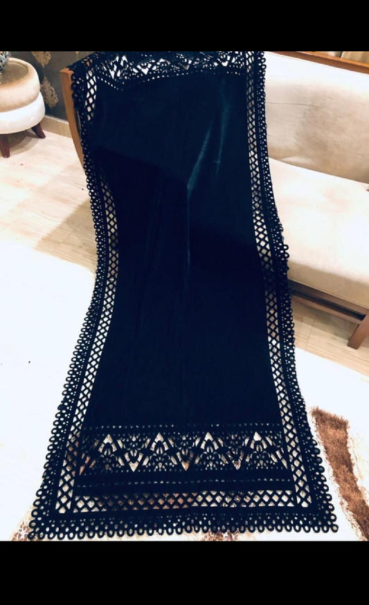 NEW LASER CUTWORK VELVET SHAWL (NEAVY Z-Z)