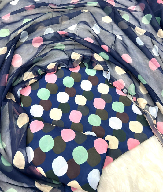 PRINTED SWISS LAWN 3PCS(Neavy multi)