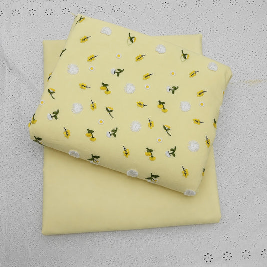 3D EMBROIDERED LAWN 2pcs (light yellow)