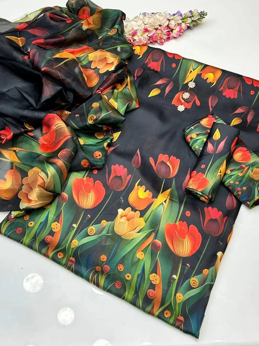 Digital Print Silk 3pcs (BLACK-3D)