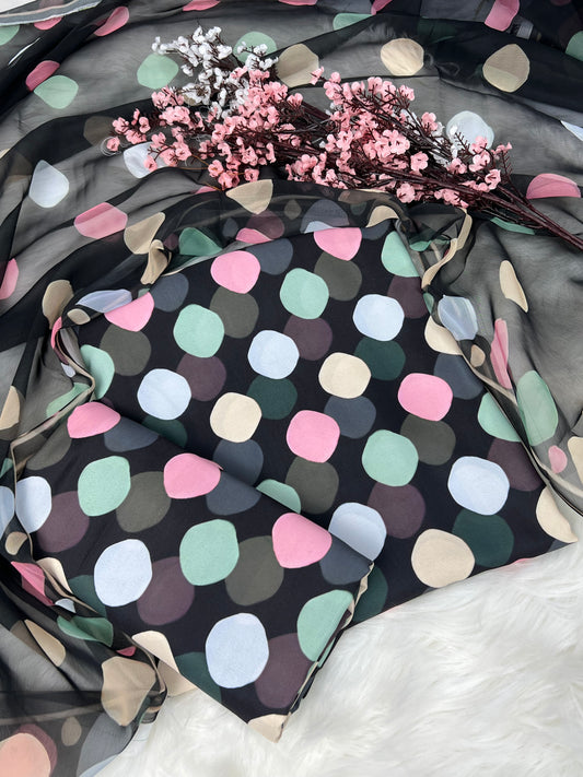 PRINTED SWISS LAWN 3PCS(black multi)