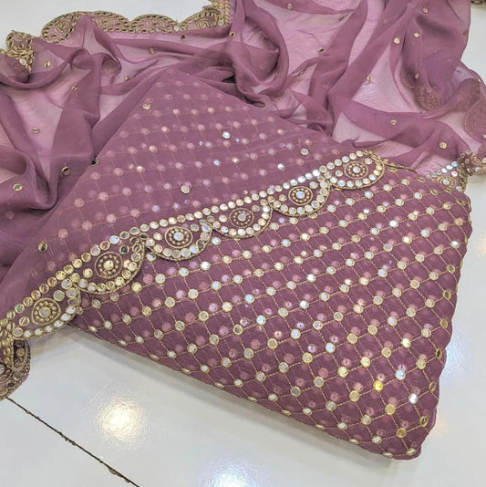 HIBA BUKHARI 3PCS CHIFFON DRESS (peyazi)