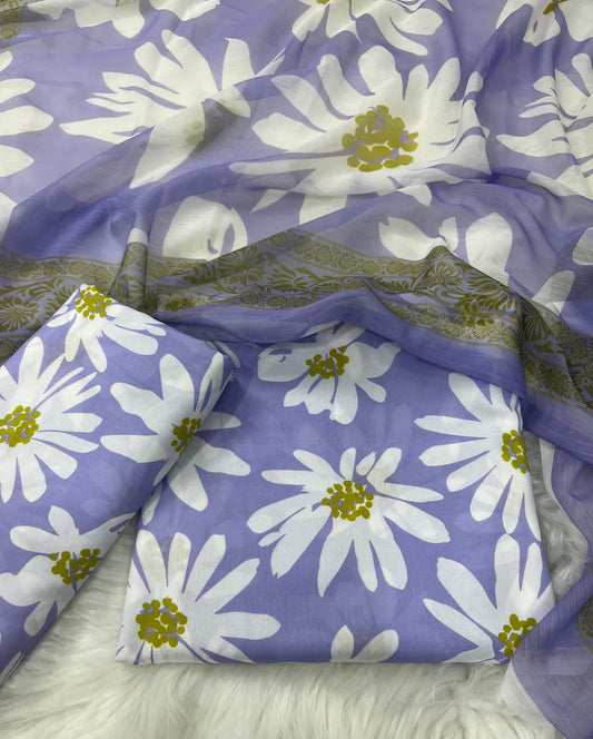 PRINTED SWISS LAWN 3PCS (lavender)