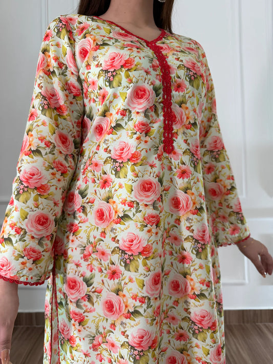 . Summer swiss lawn 3pcs unstich dress(pista)