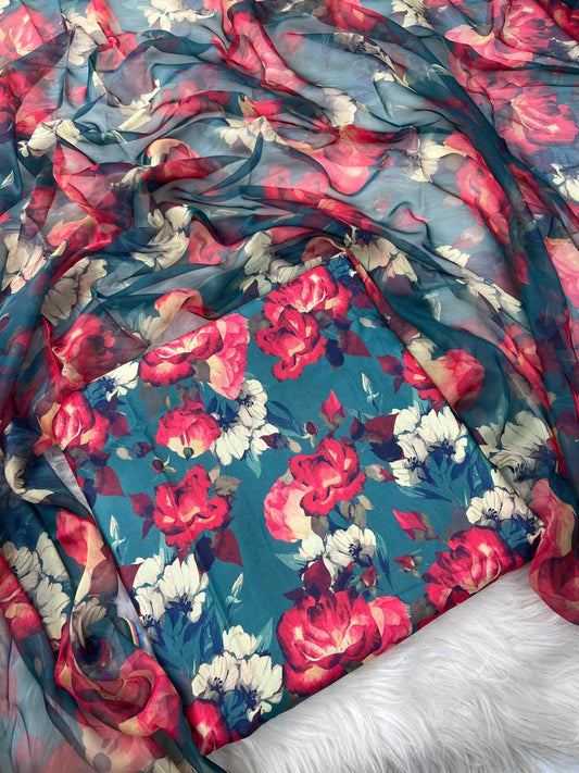 SAYA PRINTED SWISS LAWN 3PCS(zink floral)