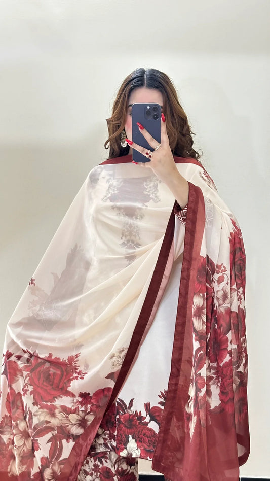DIGITAL PRINT SHALMOZE SILK 3pcs(adan-libas mehroon)