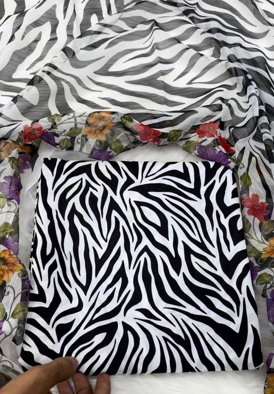 SAYA PRINTED SWISS LAWN 3PCS (zebra)